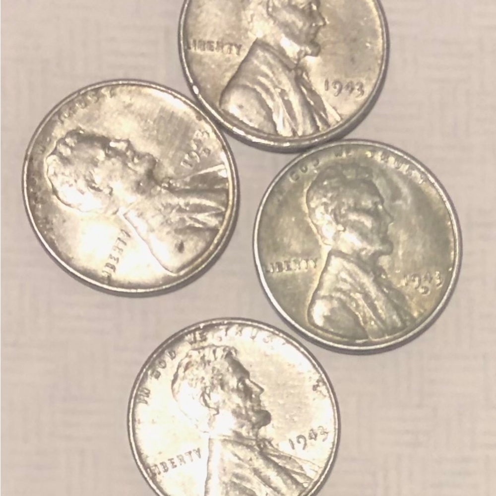 Vintage 1943 Steel Lincoln Wheat Penny
